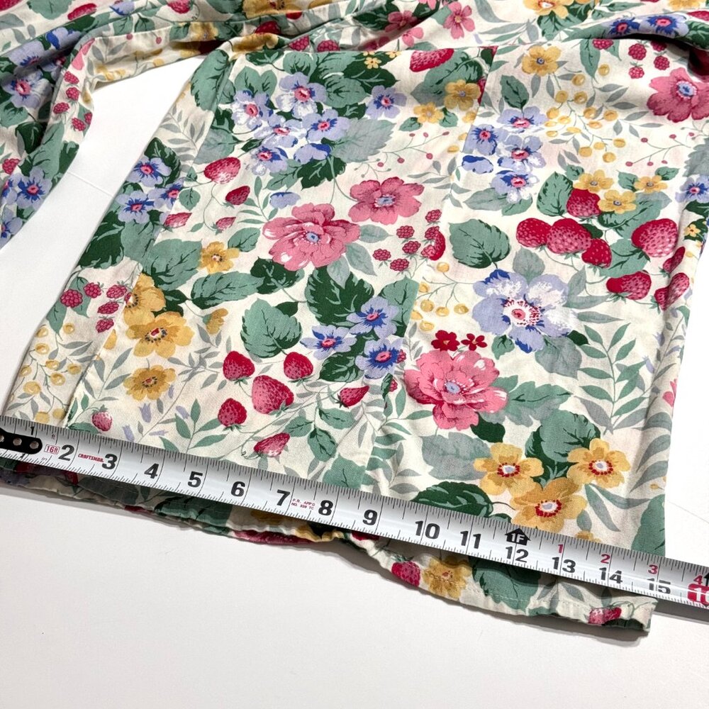 Mango MNG Strawberry Floral Jumpsuit Sleeveless Cottagecore Farm Country Fruit - Picture 16 of 16